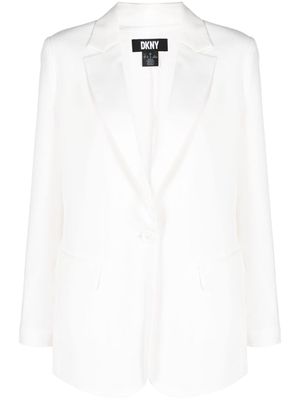 DKNY satin-trim single-breasted blazer - White