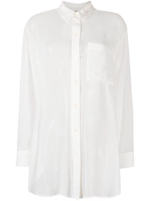 DKNY semi-sheer long-sleeve shirt - White