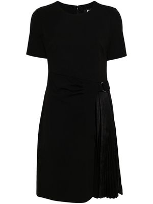 DKNY short-sleeve pleat-detail minidress - Black