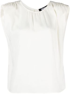 DKNY shoulder-pads sleeveless blouse - White