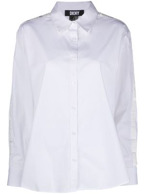 DKNY side-stripe logo-embroidery shirt - White