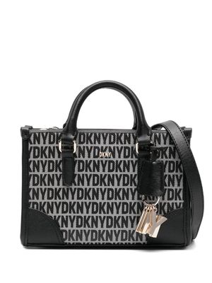 DKNY small Perri logo-pendant faux-leather bag - Black