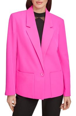 DKNY SPORTSWEAR One-Button Blazer in Shocking Pink