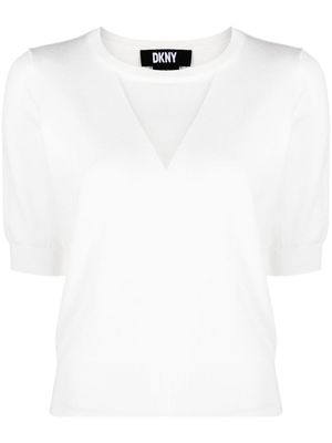 DKNY V-neck cropped jumper - White