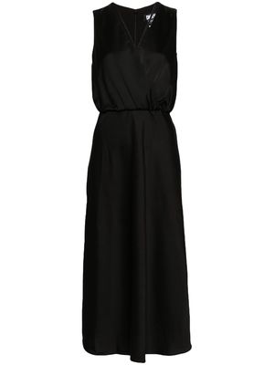 DKNY V-neck satin midi skirt - Black