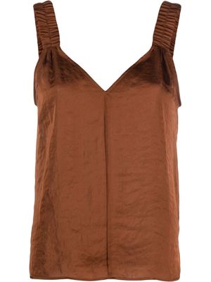 DKNY V-neck sleeveless vest top - Brown