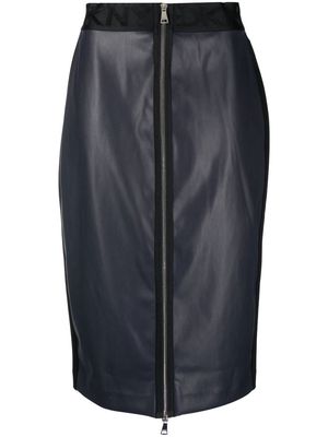 DKNY zip-up midi pencil skirt - Blue