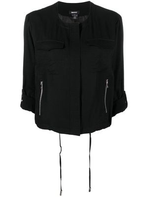 DKNY zipped crop bomber jacket - Black