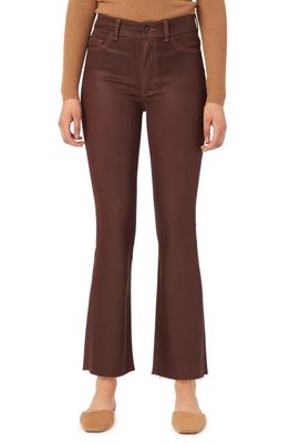 DL1961 Bridget Instasculpt Coated High Waist Ankle Bootcut Jeans in Chocolate