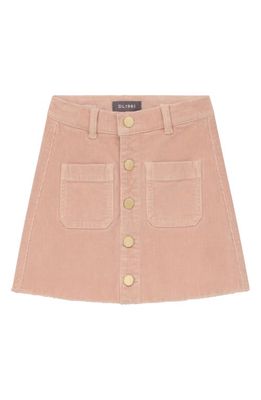 DL1961 Kids' Cotton Stretch Corduroy Skirt in Pink