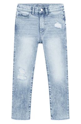 DL1961 Kids' Emie Straight Leg Jeans in Lt Seaglass Distressed