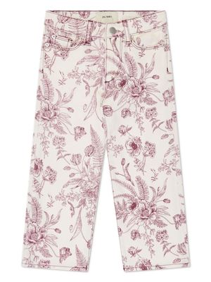 DL1961 KIDS Lily floral-print jeans - White