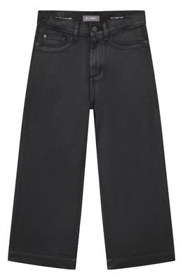 DL1961 Kids' Lily Wide Leg Jeans in Black Coated Ultimate Knit