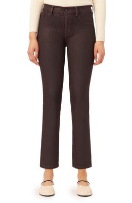 DL1961 Mara Instasculpt Ankle Straight Leg Jeans in Aubergine Ultimate Coated