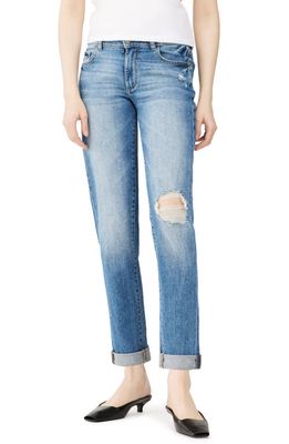 DL1961 Riley Ripped Boyfriend Straight Leg Jeans in Oasis Distressed