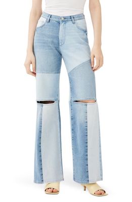 DL1961 x KSENIASCHNAIDER Zoie High Waist Wide Leg Jeans in Patchwork