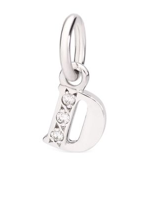 Dodo 18kt white gold Precious Letter D diamond charm - Silver