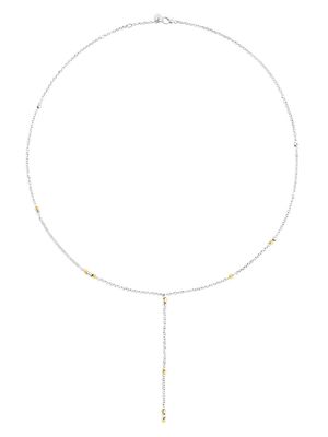 Dodo 18kt yellow gold Mini Granelli Lariat necklace - Silver