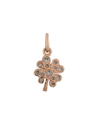 Dodo 9kt rose gold diamond Four-leaf Clover charm - Pink