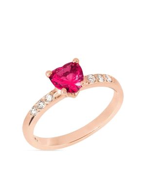 Dodo 9kt rose gold Heart diamond ring - Pink