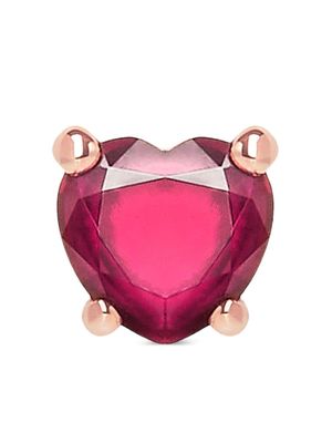 Dodo 9kt rose gold Heart single stud earring - Pink