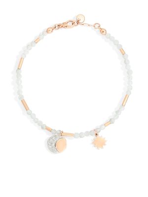 Dodo 9kt rose gold Moon And Sun multi-stone bracelet - Neutrals