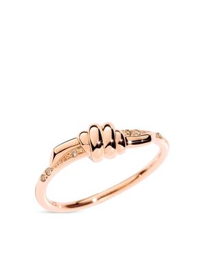 Dodo 9kt rose gold Nodo diamond ring - Pink