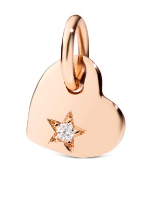 Dodo 9kt rose gold Precious Heart diamond charm - Pink