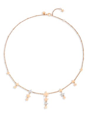 Dodo 9kt yellow gold Stellina diamond necklace - Pink