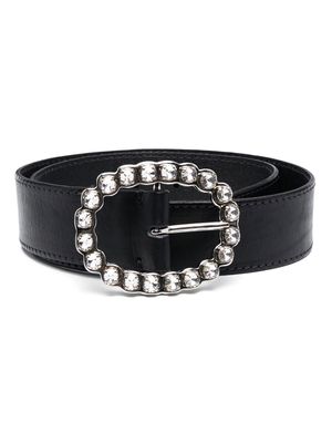 Dodo Bar Or crystal-embellished buckle belt - Black