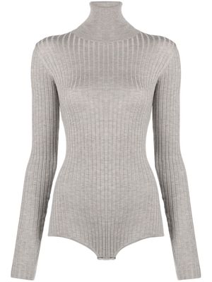 Dodo Bar Or crystal-embellished knitted bodysuit - Grey