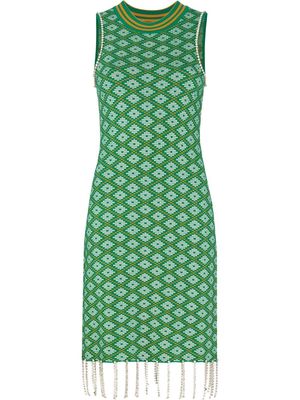 Dodo Bar Or geometric-pattern embellished dress - Green