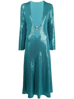Dodo Bar Or Julie sequin-embellished long dress - Blue
