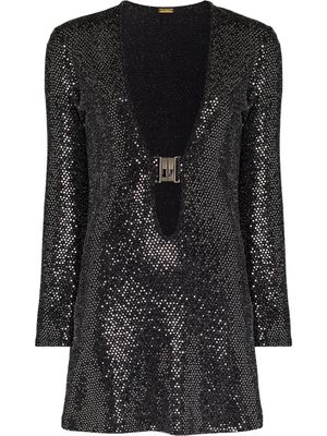 Dodo Bar Or Julie sequin-embellished mini dress - Black