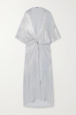 Dodo Bar Or - Kimel Knotted Sequined Tulle Coverup - Metallic