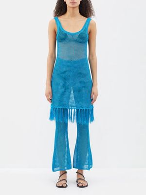 Dodo Bar Or - Matana Scoop-neck Crocheted Dress - Womens - Blue