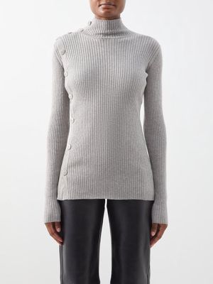 Dodo Bar Or - Ozzy Crystal-embellished Ribbed-jersey Top - Womens - Grey