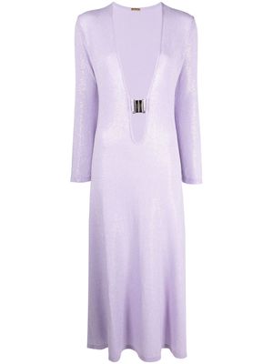 Dodo Bar Or sequin-embellished plunge dress - Purple