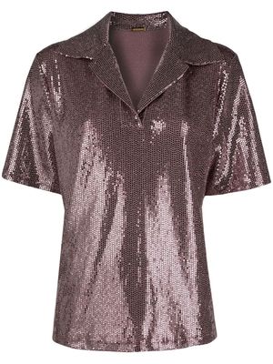 Dodo Bar Or sequin short sleeve blouse - Pink