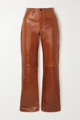Dodo Bar Or - Wrandy Paneled Leather Straight-leg Pants - Brown
