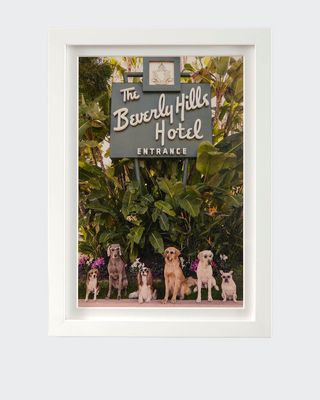 Dogs at the Beverly Hills Hotel Vertical Mini Giclee Print
