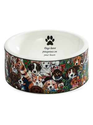 Dogs Leave Paw Prints Pet Bowl
