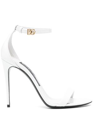 Dolce & Gabbana 100mm leather sandals - White