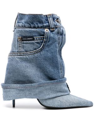 Dolce & Gabbana 105mm denim ankle boots - Blue