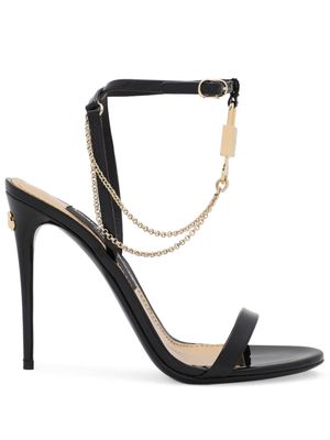 Dolce & Gabbana 105mm leather chain-link sandals - Black
