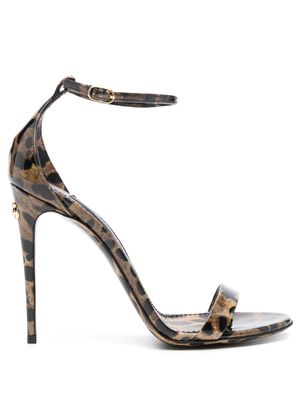 Dolce & Gabbana 110mm leopard-print sandals - Black