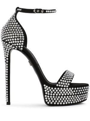 Dolce & Gabbana 145mm rhinestone-embellished platform sandals - Black
