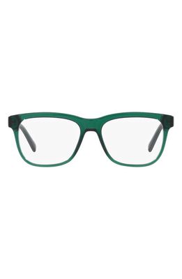 Dolce & Gabbana 49mm Rectangular Glasses in Transparent Green