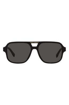 Dolce & Gabbana 50mm Pilot Sunglasses in Black