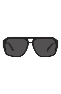 Dolce & Gabbana 58mm Pilot Sunglasses in Black